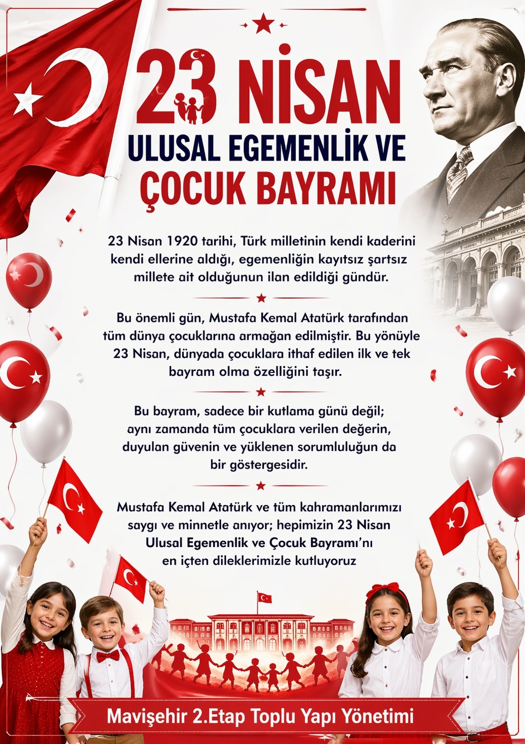 23 NİSAN ULUSAL EGEMENLİK VE ÇOCUK BAYRAMI