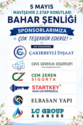 Bahar Şenliği Sponsorlarımıza teşekkür ederiz.